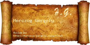 Herczog Gergely névjegykártya